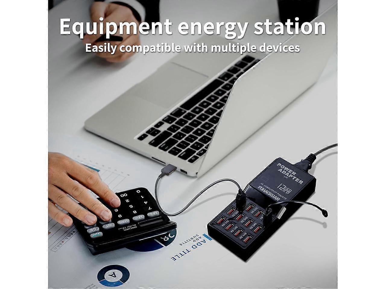 60W 12-Port USB Charging Station for Multiple Devices, Apple & More V1263-JX-4999