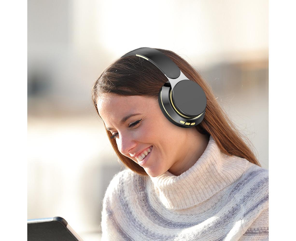 Wireless Headphones - Foldable Stereo - Bluetooth Over Ear Headset with Mic for Sports V1263-JX-50