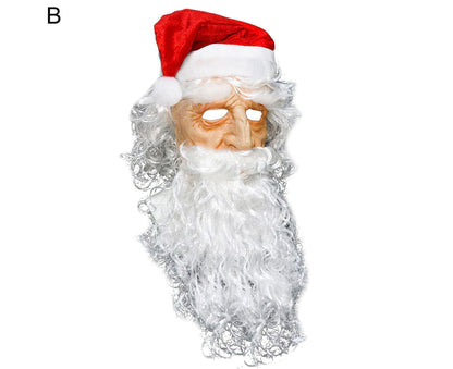 Halloween Creative Santa Claus Shape Christmas Cosplay Costume Decor Face Cover-C V1263-JX-500