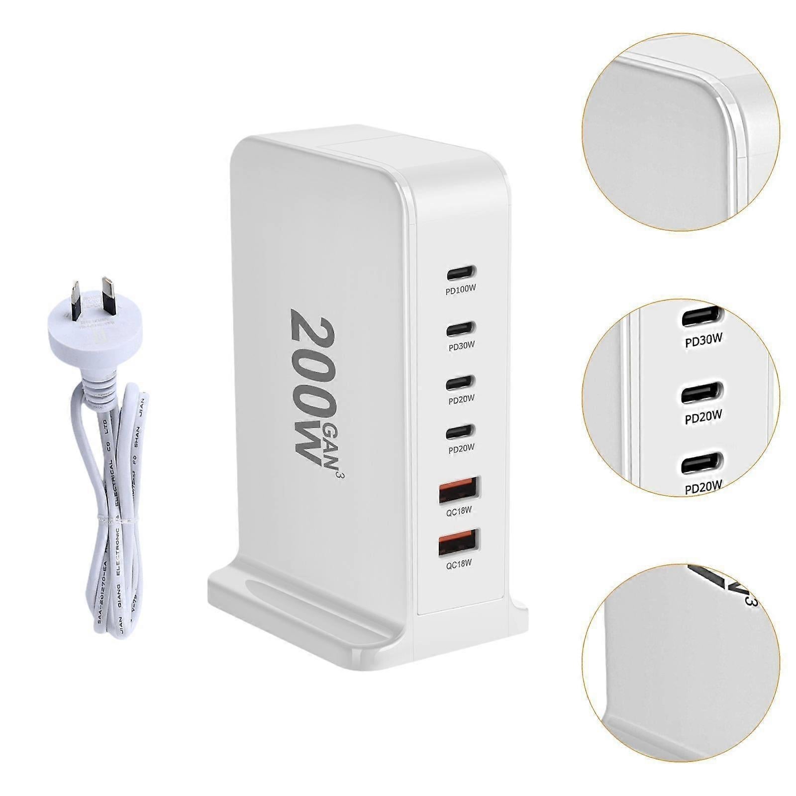 200W USB-C Desktop Charging Station for Home & Office V1263-JX-5004