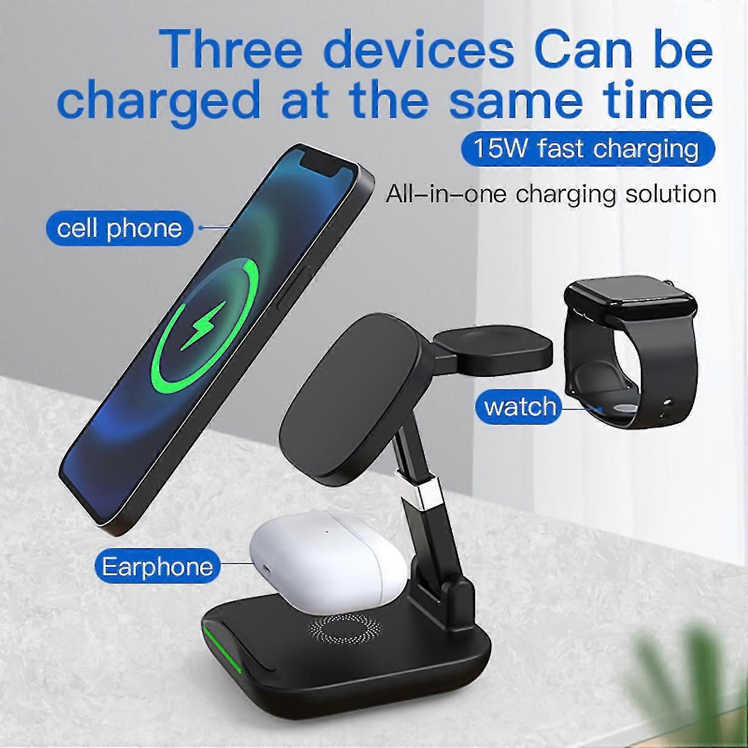 Foldable 3-in-1 Wireless Charging Station, 15W Charger V1263-JX-5009