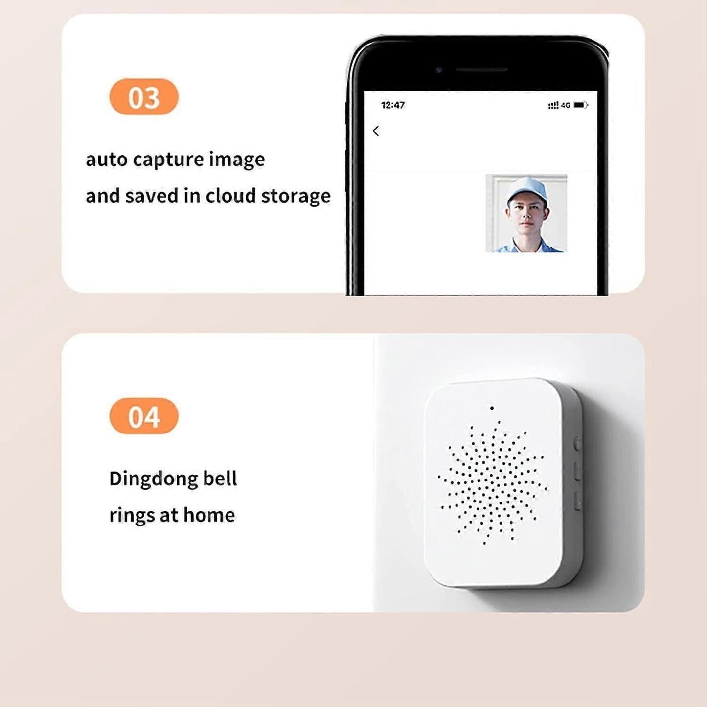 Wireless WiFi Video Doorbell with Camera V1263-JX-5017