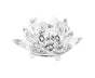 Artificial Quartz Crystal Lotus Flower Figurine Wedding Party Decor Souvenir-White V1263-JX-502