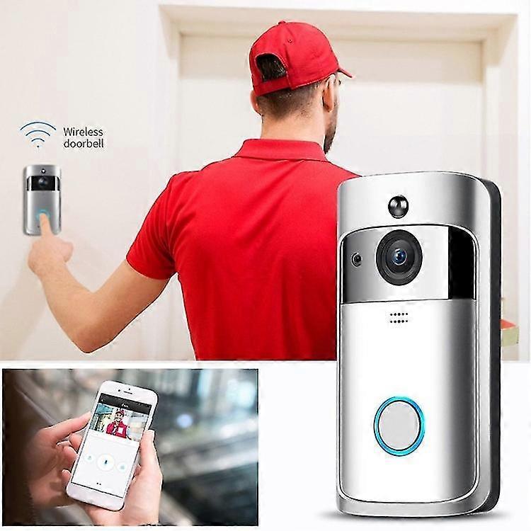 Wireless Video Doorbell Camera with Ringtone, Silver V1263-JX-5022