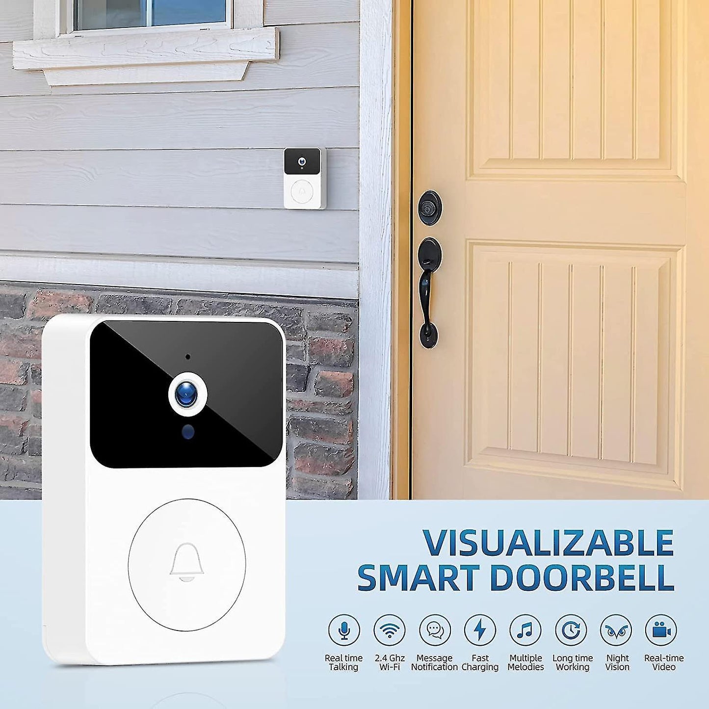 Wireless Doorbell Camera with Chime, 2.4GHz Video Doorbell V1263-JX-5025