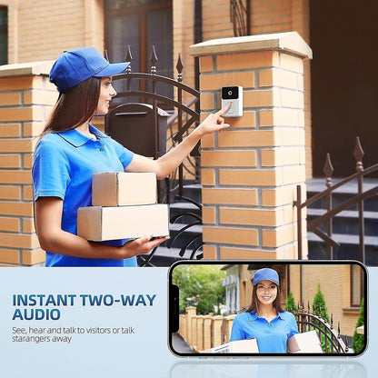 Wireless Doorbell Camera with Chime, 2.4GHz Video Doorbell V1263-JX-5025
