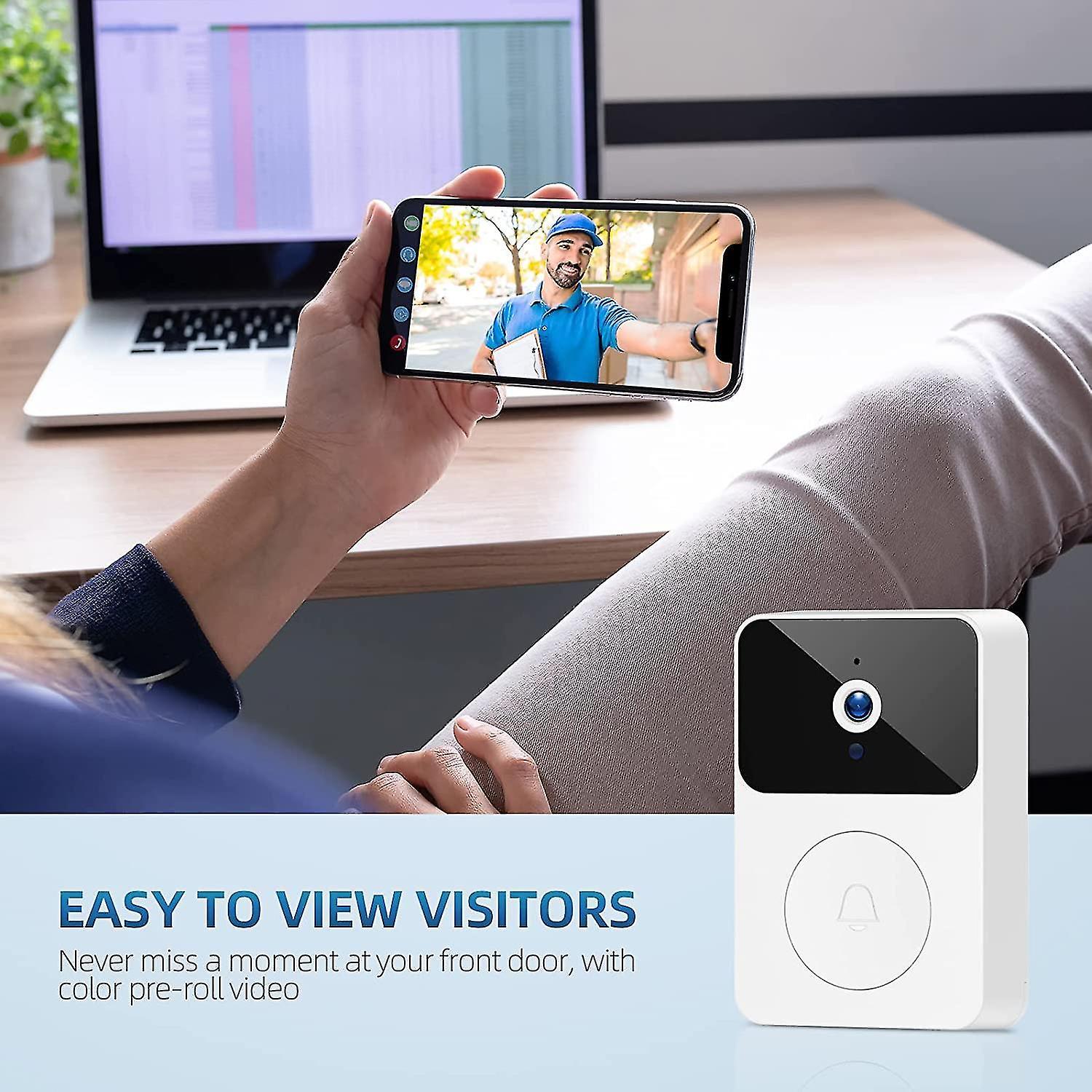 Wireless Doorbell Camera with Chime, 2.4GHz Video Doorbell V1263-JX-5025