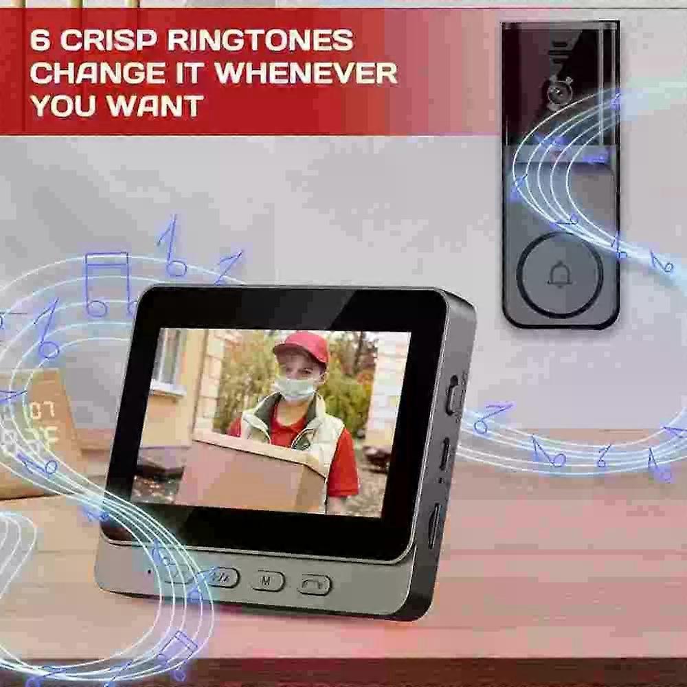 2.4G Wireless Video Doorbell with Smartphone Intercom, 256GB V1263-JX-5026