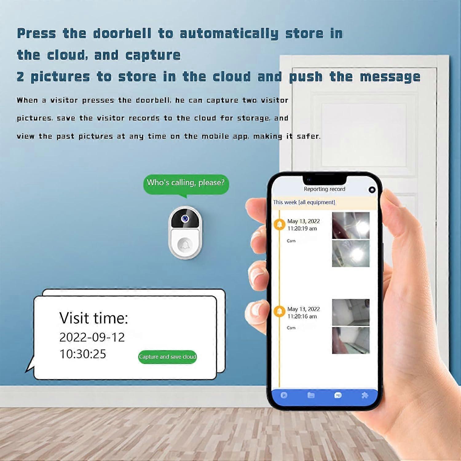 Smart Video Doorbell with Chime, HD Night Vision, Anti-Theft V1263-JX-5031