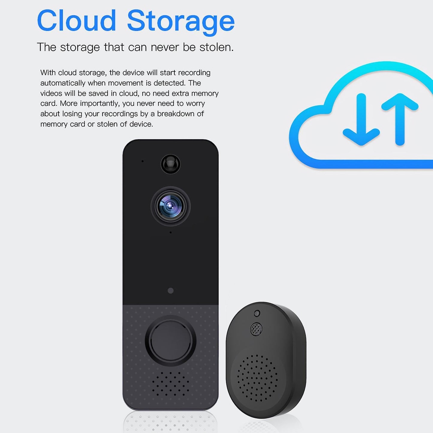 WiFi Wireless Video Doorbell Camera with Indoor Chime, Waterproof V1263-JX-5045