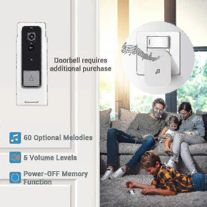 Ring Doorbell Wireless Chime Plug-In, Smart Video Doorbell Prompt Voice V1263-JX-5046