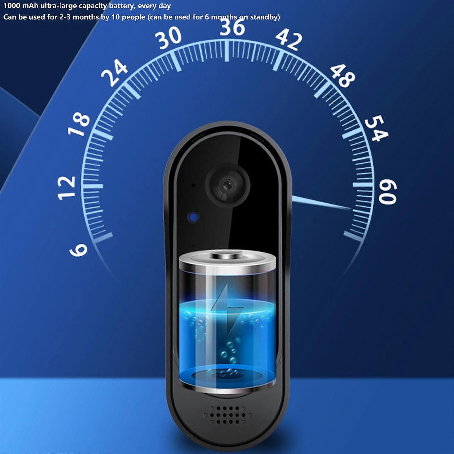 Smart Wireless Video Doorbell, WiFi Home Intercom, HD Night Vision V1263-JX-5049