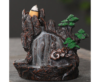Resin Mountains Rivers Incense Burners Holder Censer Aromatherapy Home Decor- 12 V1263-JX-505