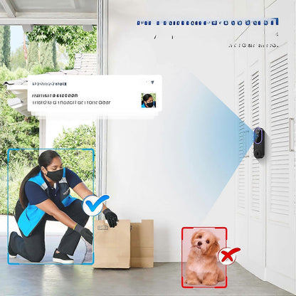 Smart Wireless Video Doorbell, HD Night Vision, Intercom Security V1263-JX-5051