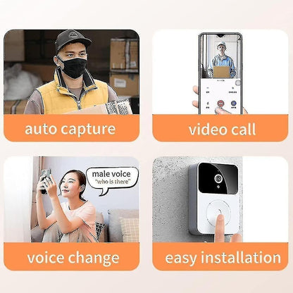 Smart Ring Video Doorbell, Wireless HD Night Vision Home Intercom V1263-JX-5053