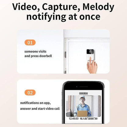 Smart Ring Video Doorbell, Wireless HD Night Vision Home Intercom V1263-JX-5053