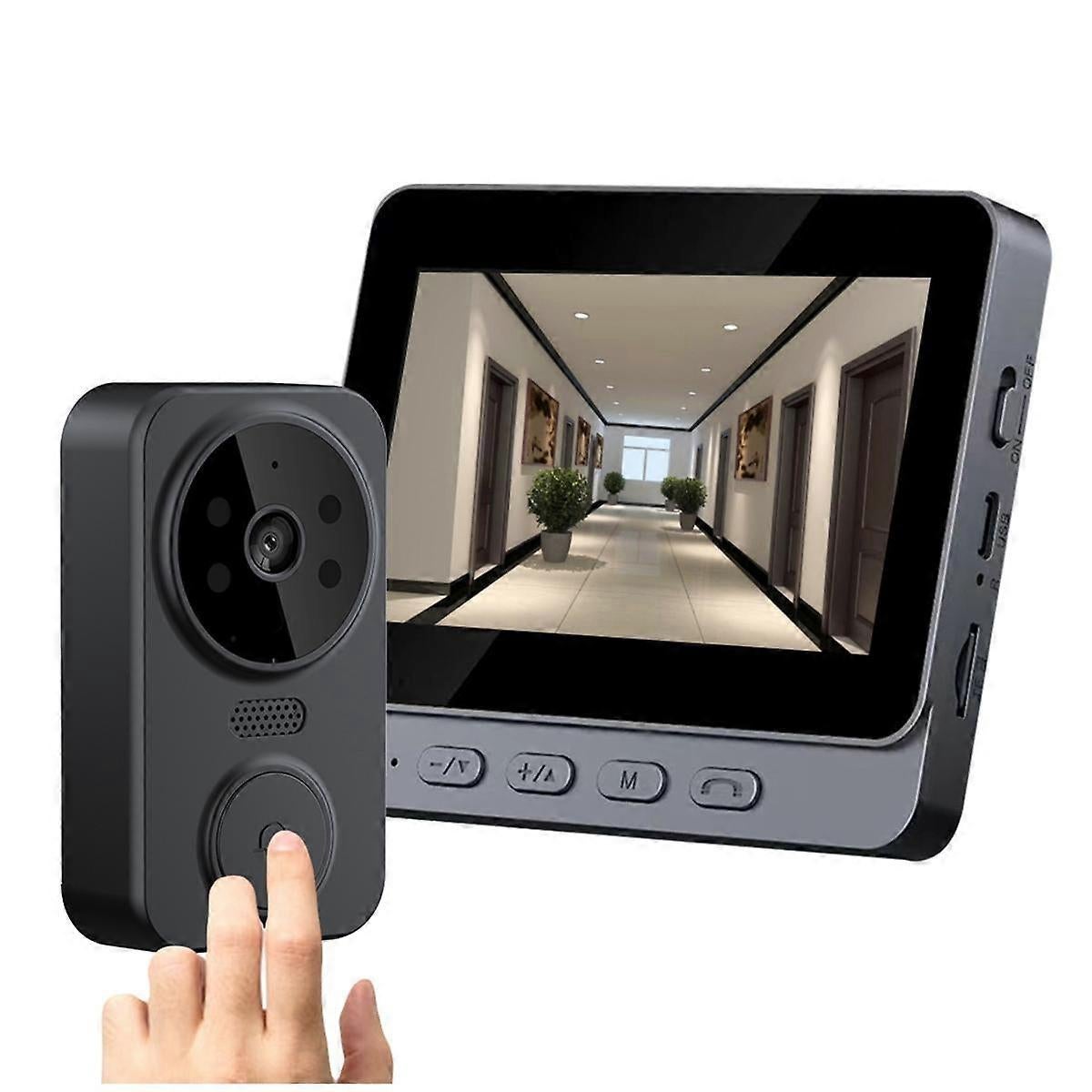 1080P Video Doorbell, Night Vision, USB-C, 2.4GHz WiFi, 2-Way Audio, 256GB V1263-JX-5054