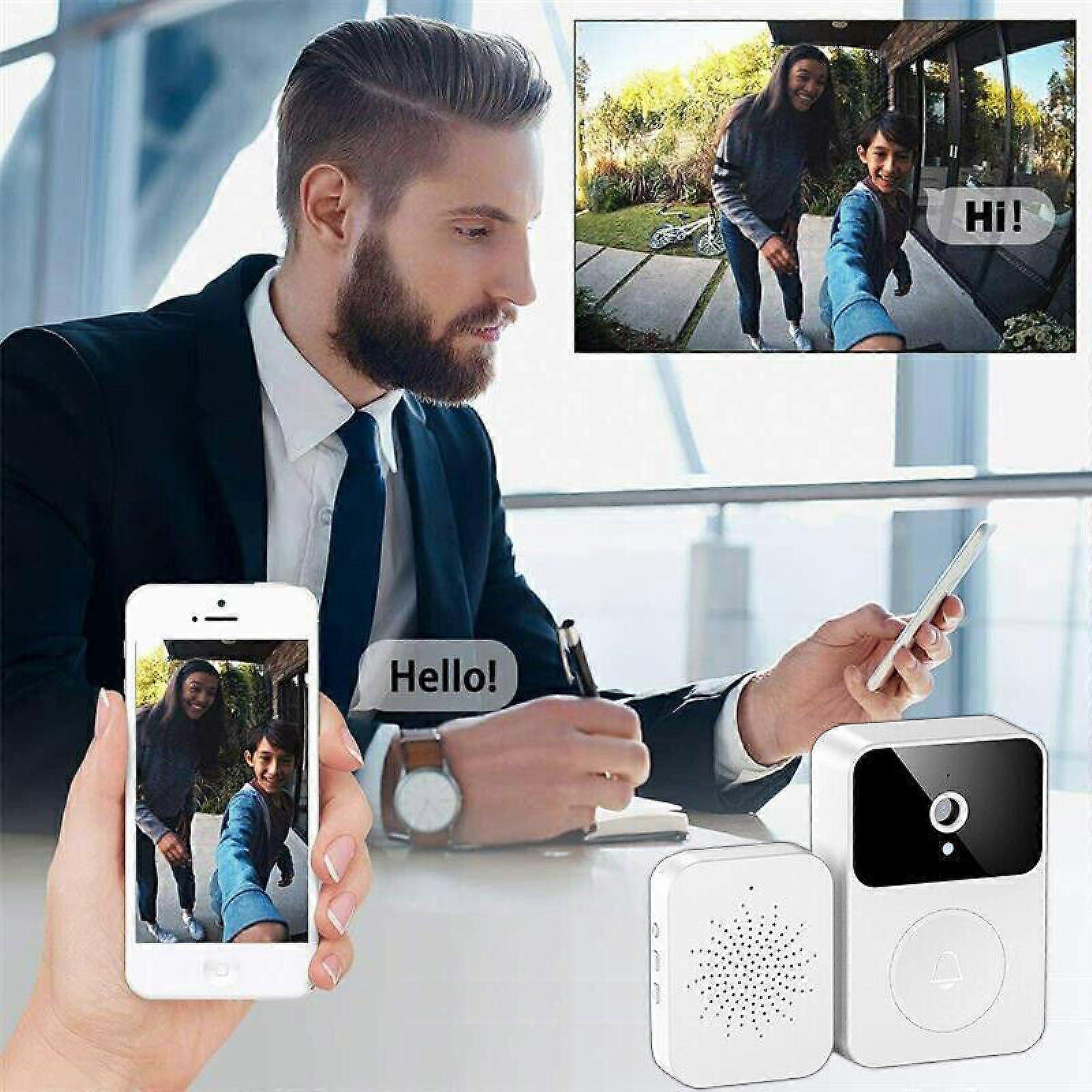 WiFi Smart Video Doorbell, Wireless Phone Intercom Security Camera V1263-JX-5057