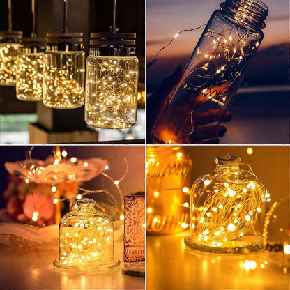 100 LED String Lights 10M, IP65 Waterproof, 8 Modes, Battery Operated V1263-JX-5065