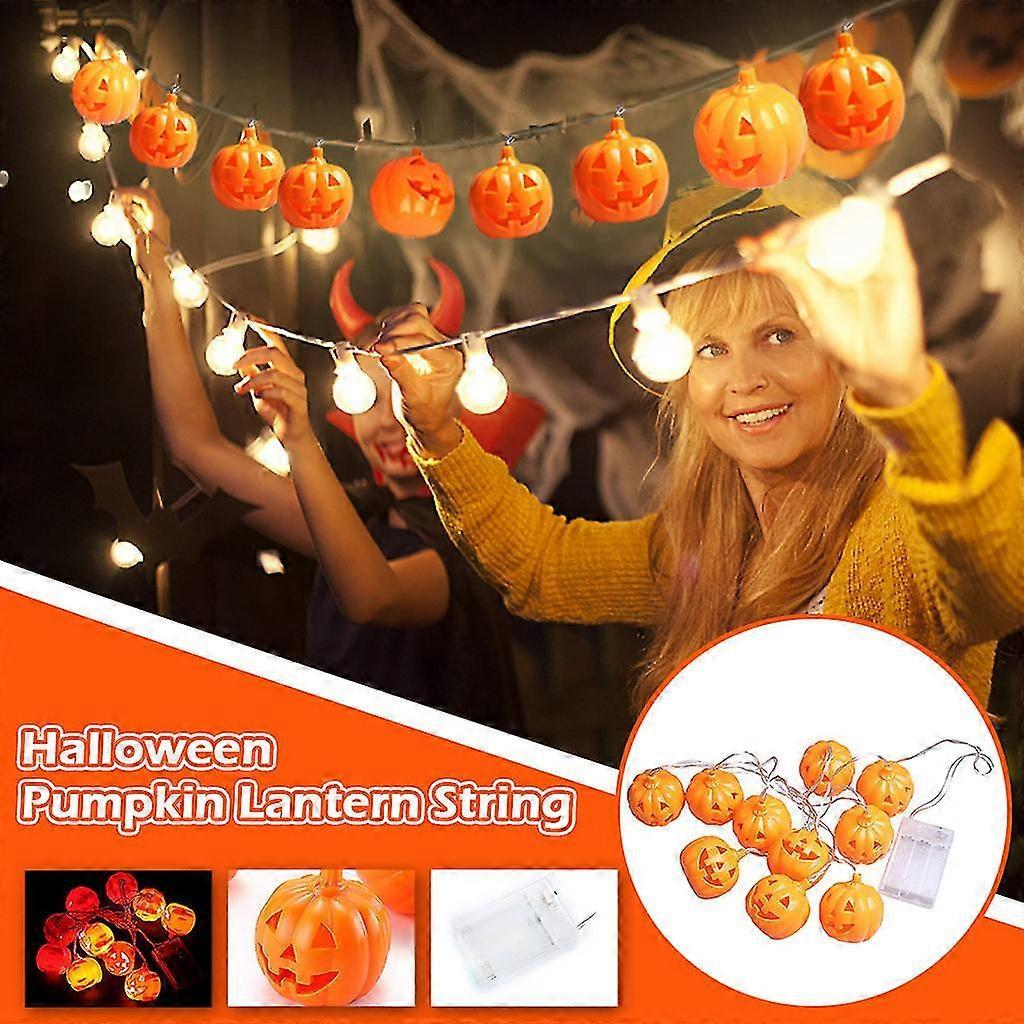 Halloween Pumpkin LED String Lights, 10 Bulbs, Room Decoration V1263-JX-5070