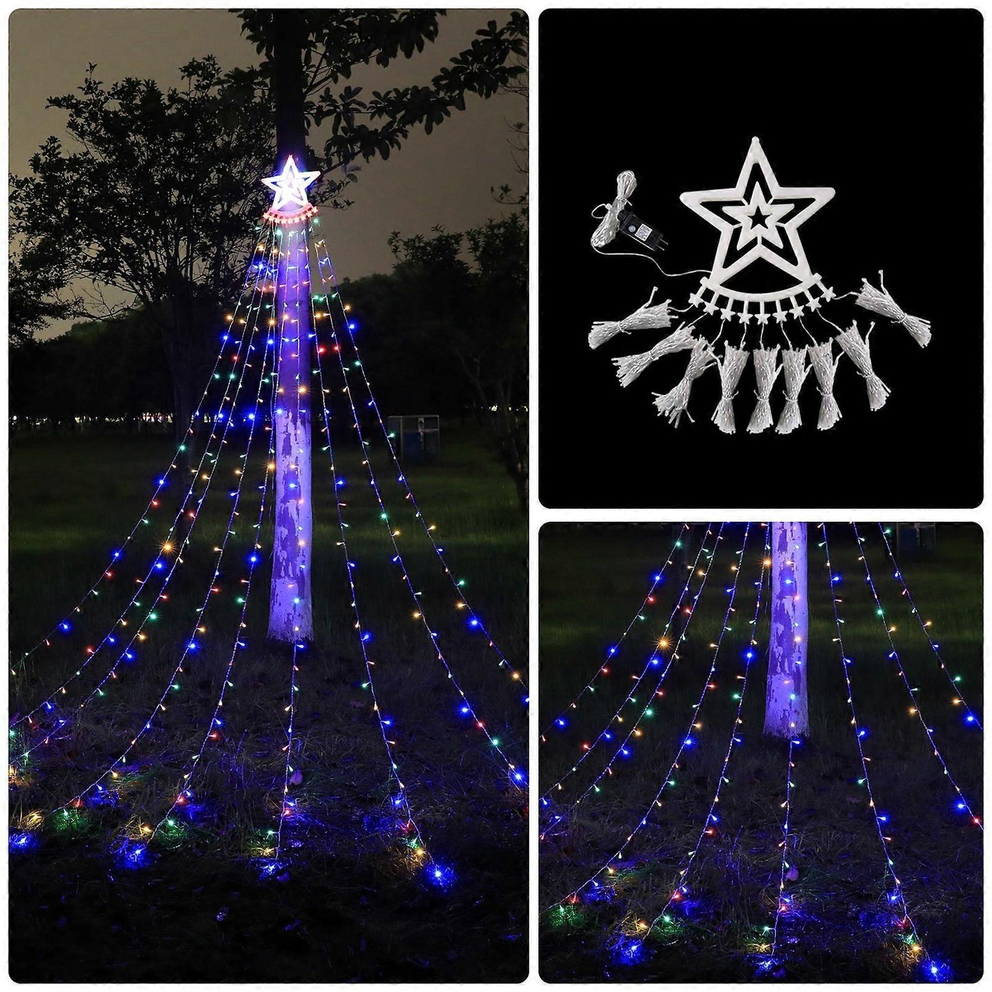 LED Waterfall String Lights Outdoor, Decorative Christmas Tree Lights V1263-JX-5071