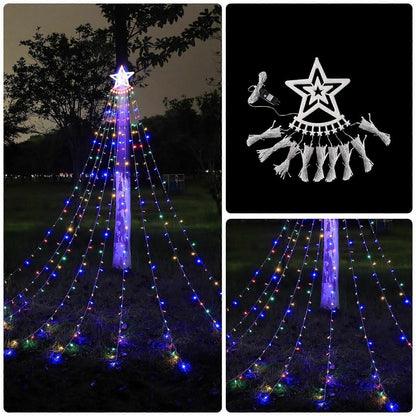 LED Waterfall String Lights Outdoor, Decorative Christmas Tree Lights V1263-JX-5071