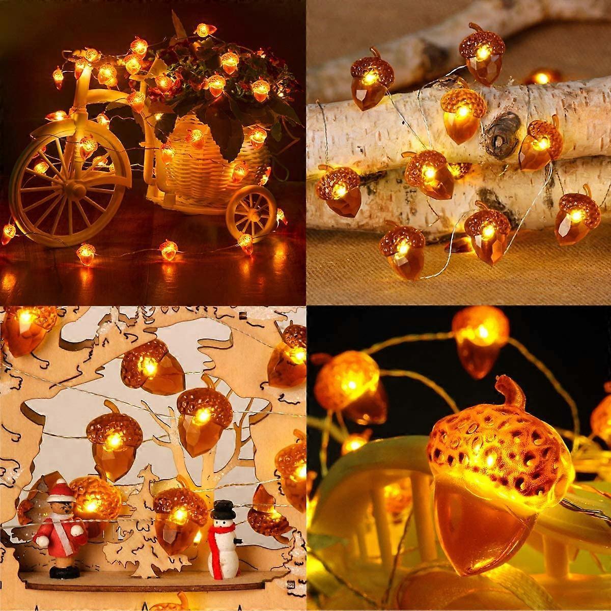 Acorn LED String Lights, 20 LEDs, 6.5ft Battery Powered Fairy Lights V1263-JX-5074