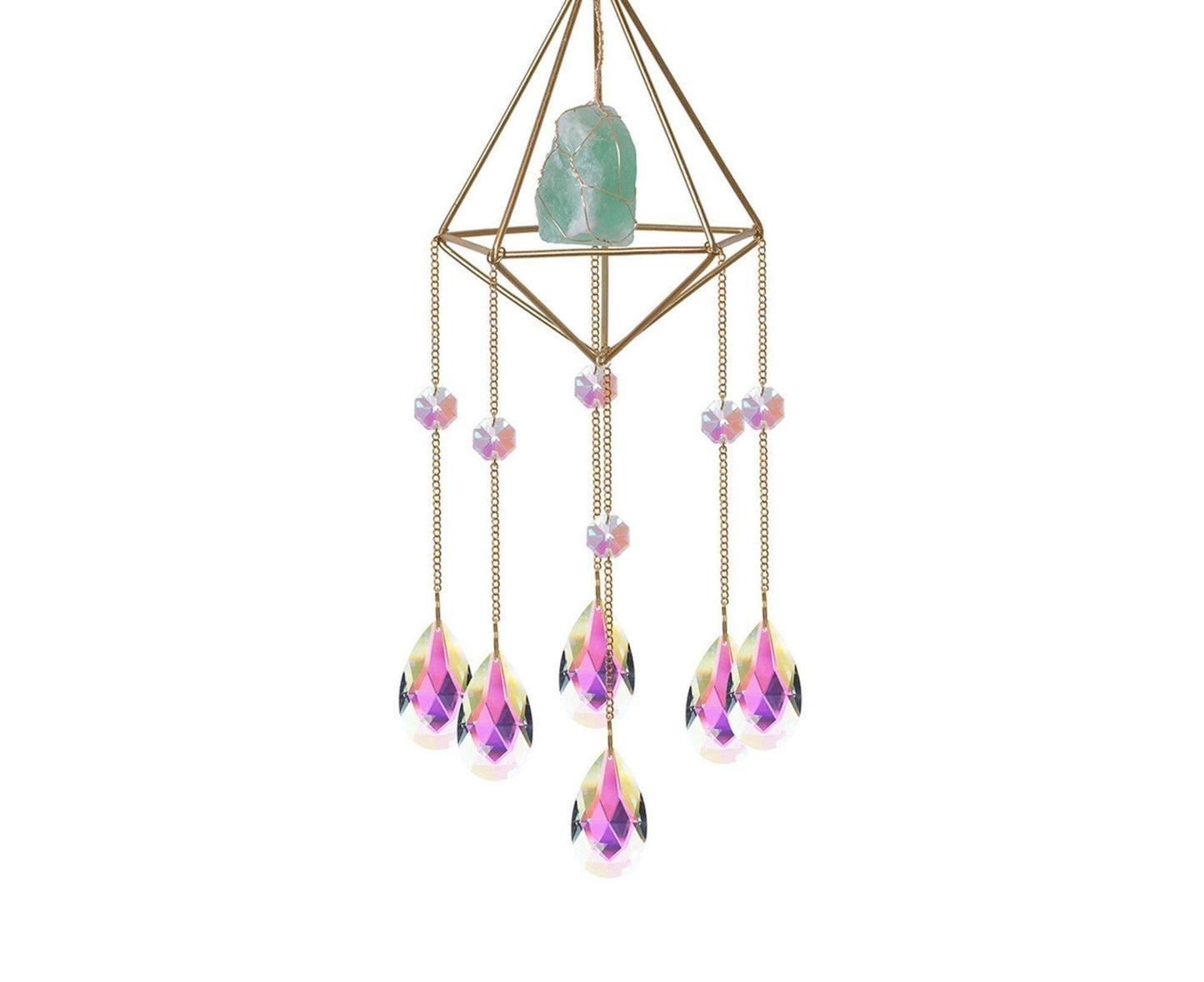 Sparkling Faux Crystal Hangable Wall Hanging Windbell-Multicolor V1263-JX-508