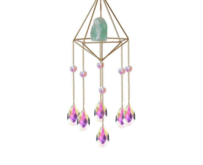 Sparkling Faux Crystal Hangable Wall Hanging Windbell-Multicolor V1263-JX-508