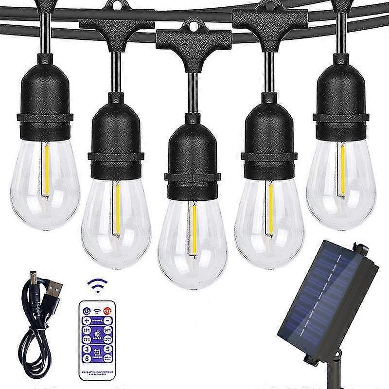 15M Outdoor Patio LED String Lights, IP65, S14 Bulbs, Expandable V1263-JX-5081