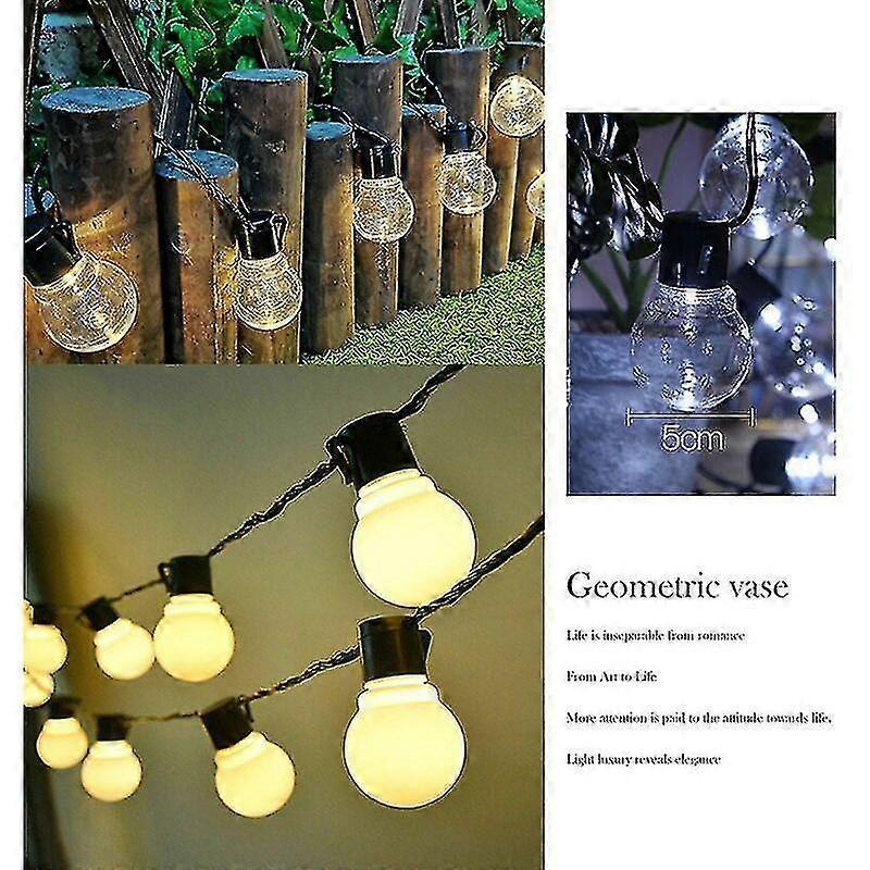 Solar Powered Patio LED String Lights, Waterproof Outdoor Bulbs 10 LEDs V1263-JX-5085