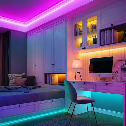 10M Waterproof RGB LED String Lights, 300 LEDs with Bluetooth Controller V1263-JX-5086