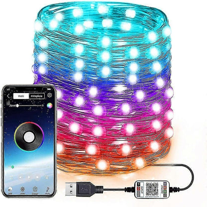 RGB Fairy String Lights, Indoor Outdoor Color Changing Music Twinkle Lights V1263-JX-5087