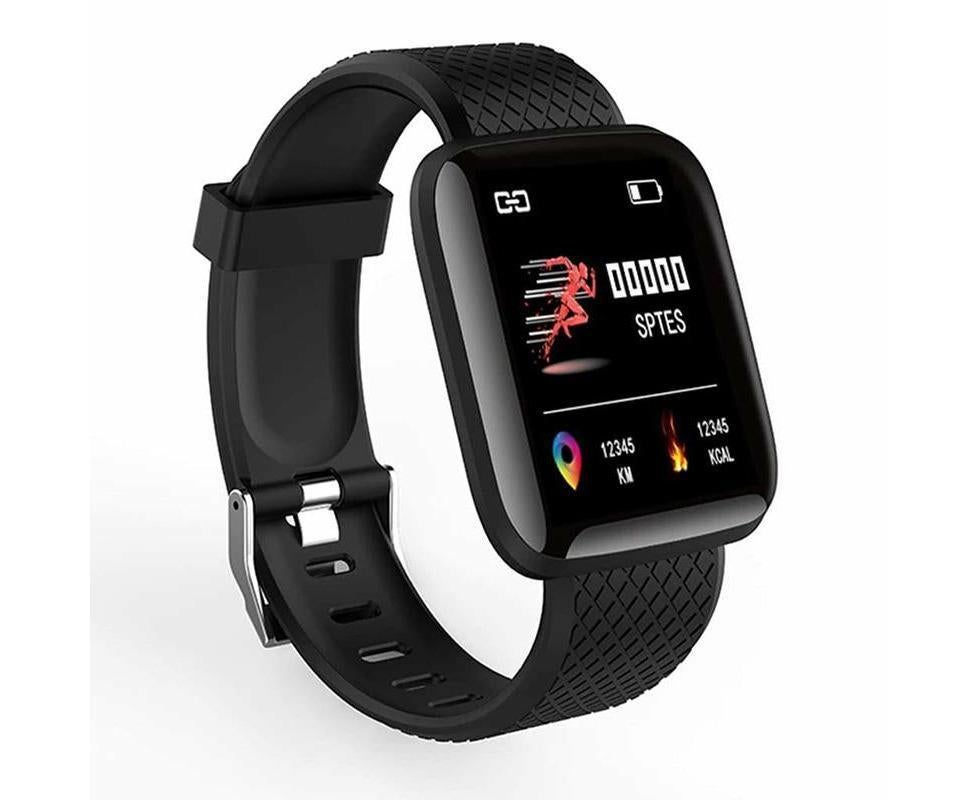 116Plus Sports Android IOS Bluetooth Touch Water Resistant Screen Fitness Tracker Smart Wrist Bracelet - Black V1263-JX-509