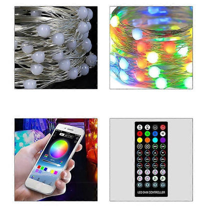 Christmas Tree LED String Lights, 10M Music Sync Bluetooth Remote Control V1263-JX-5090