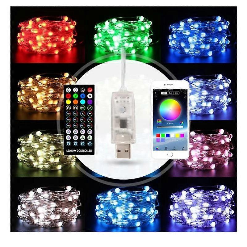 Christmas Tree LED String Lights, 10M Music Sync Bluetooth Remote Control V1263-JX-5090
