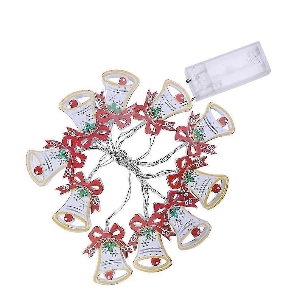 Colorful Bell LED String Lights, 10 LEDs, Battery Powered Christmas Decor V1263-JX-5091