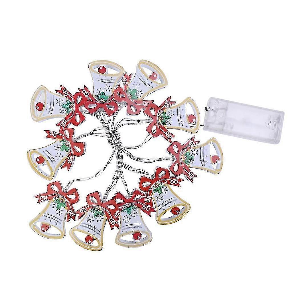 Colorful Bell LED String Lights, 10 LEDs, Battery Powered Christmas Decor V1263-JX-5091