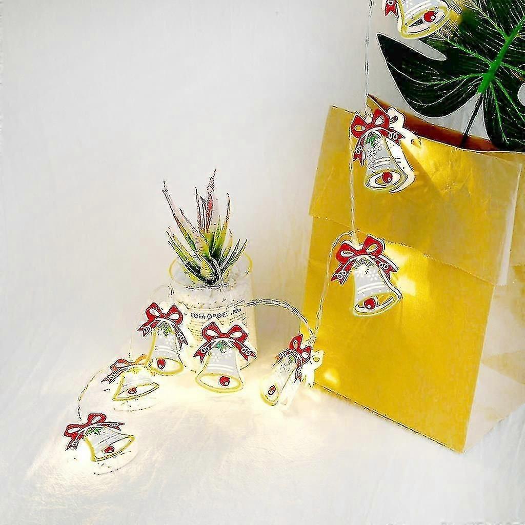 Colorful Bell LED String Lights, 10 LEDs, Battery Powered Christmas Decor V1263-JX-5091