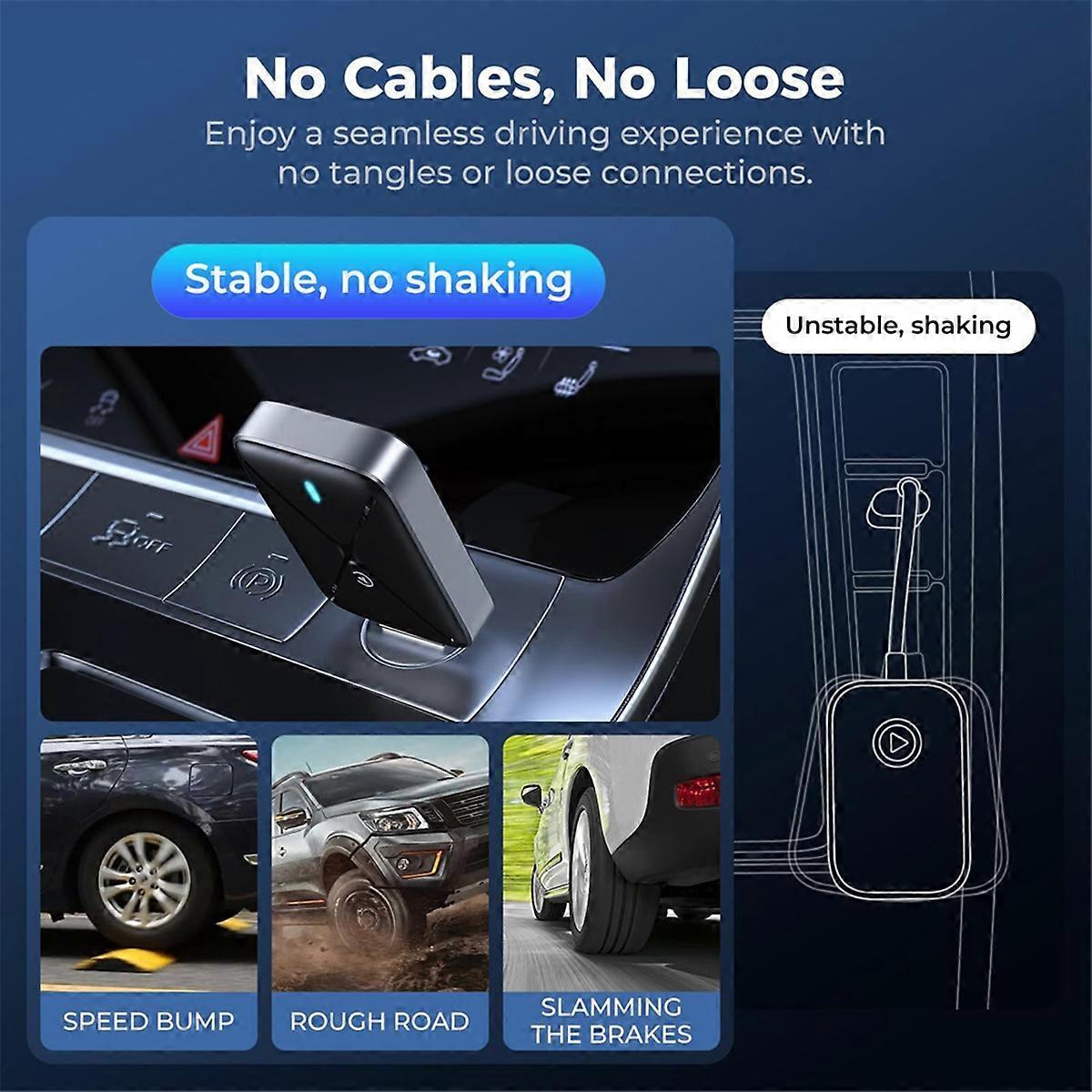Wireless CarPlay Adapter for iOS, Mini Dongle Converts Wired to Wireless CarPlay V1263-JX-5095