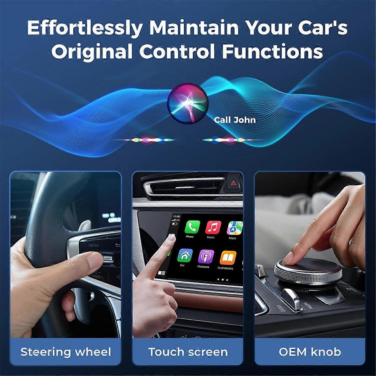 Wireless CarPlay Adapter for iOS, Mini Dongle Converts Wired to Wireless CarPlay V1263-JX-5095