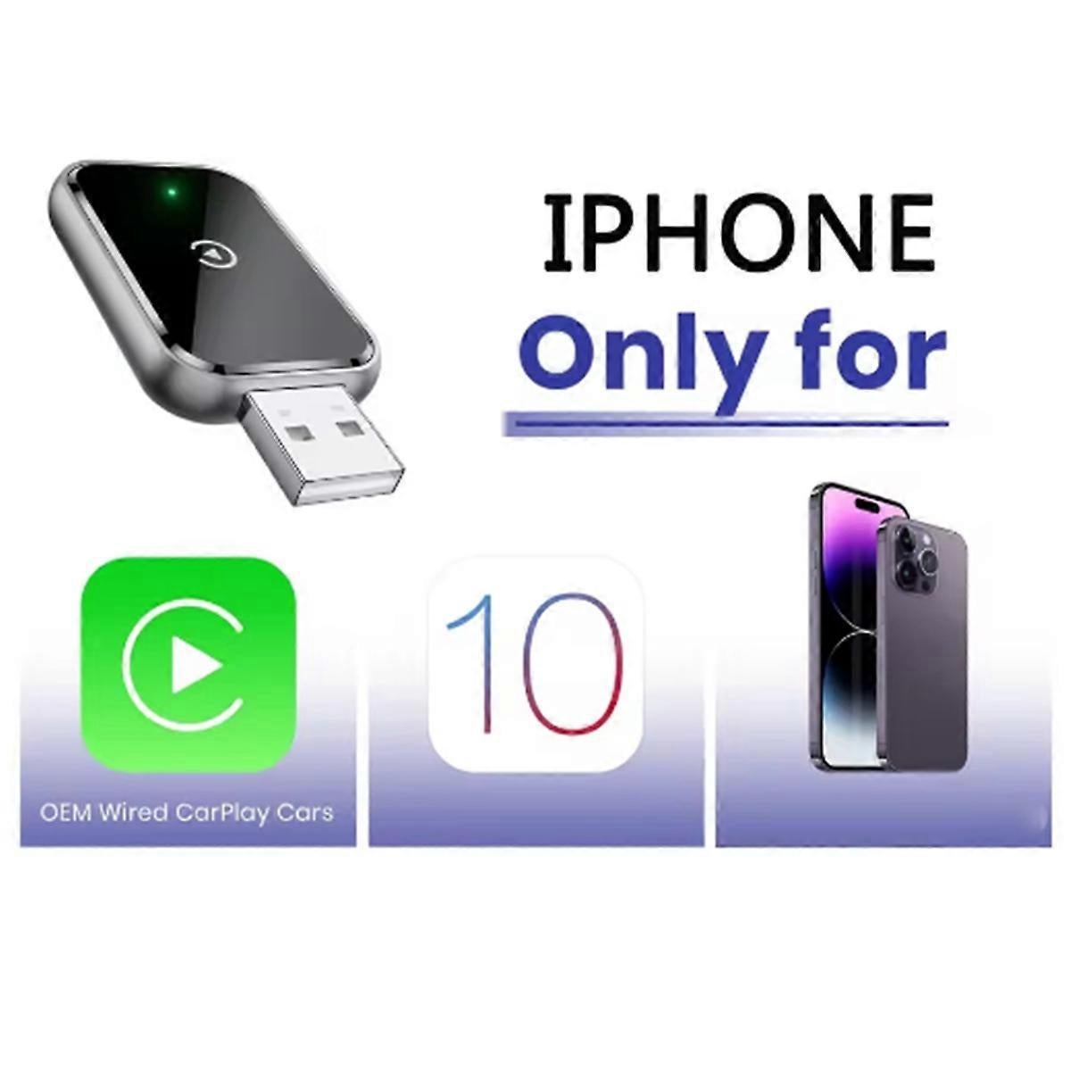 Wireless CarPlay Adapter, Wired to Wireless CarPlay Converter with USB Cable V1263-JX-5096