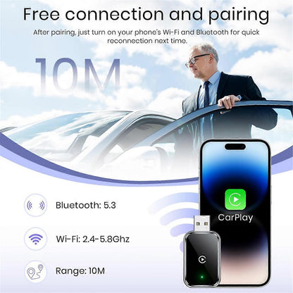 Wireless CarPlay Adapter, Wired to Wireless CarPlay Converter with USB Cable V1263-JX-5097