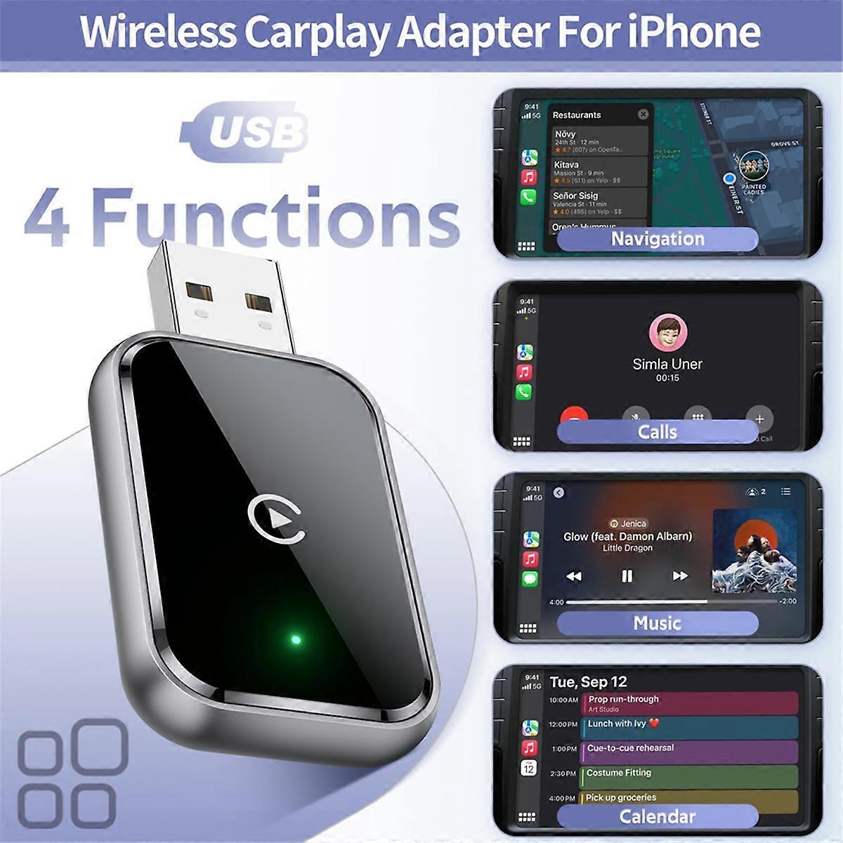Wireless CarPlay Adapter, Wired to Wireless CarPlay Converter with USB Cable V1263-JX-5097