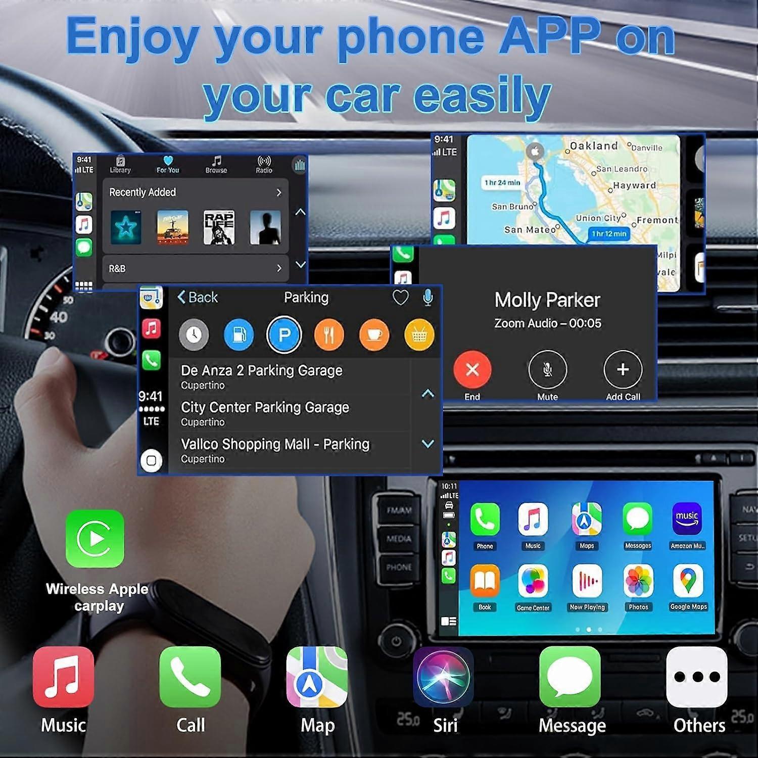 Wireless CarPlay Adapter, Convert Wired CarPlay to Wireless Plug & Play Dongle V1263-JX-5098