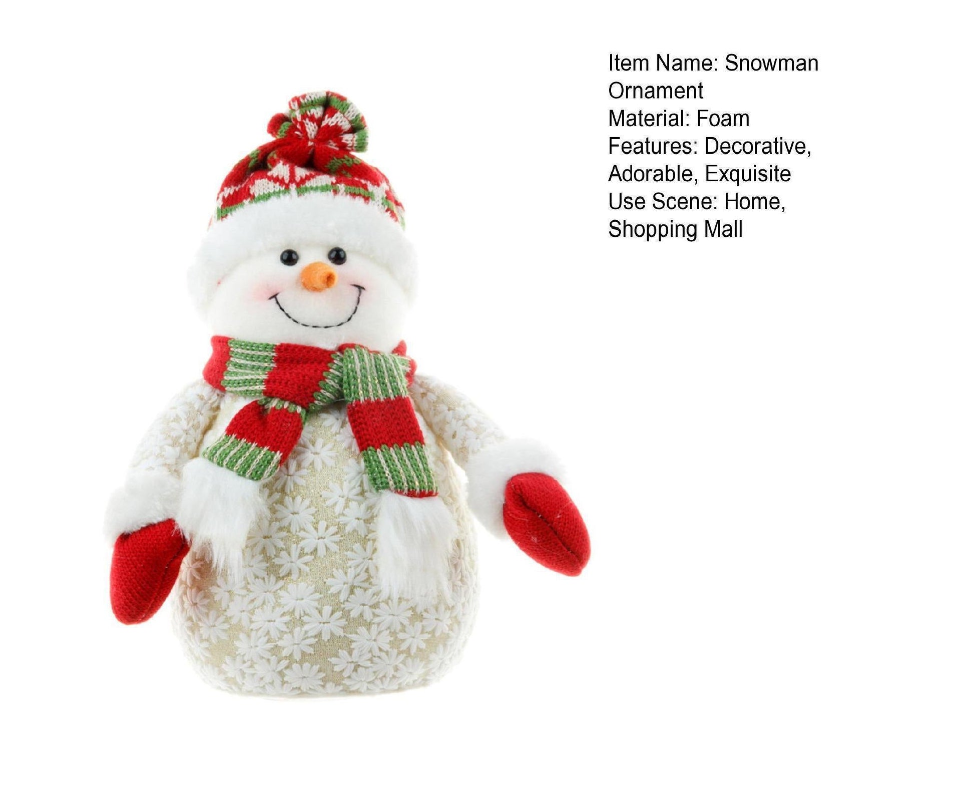 Xmas Snowman Ornament Light Yellow V1263-JX-510