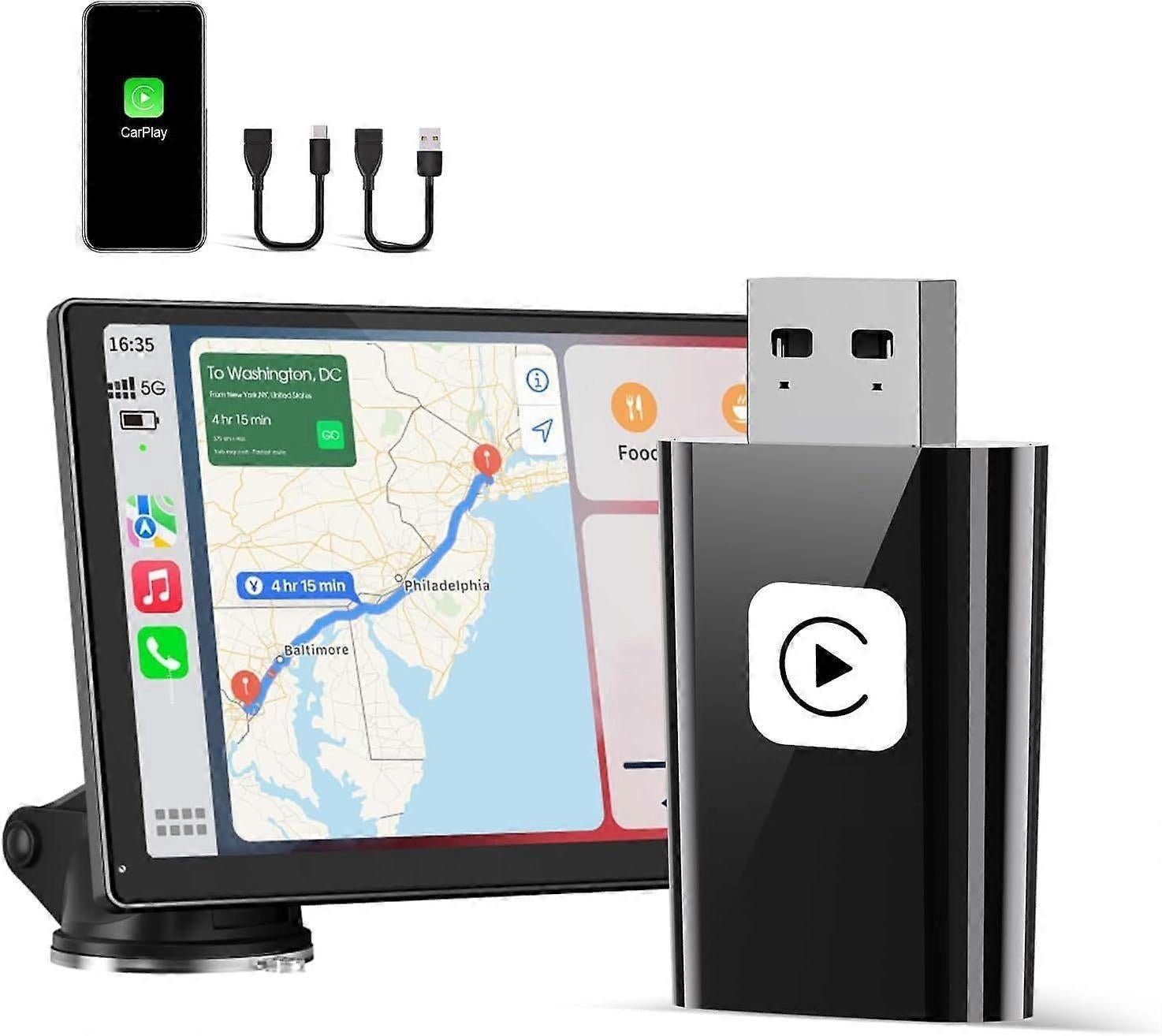 Wireless CarPlay Adapter, Fast & Compact CarPlay Dongle Converter V1263-JX-5100
