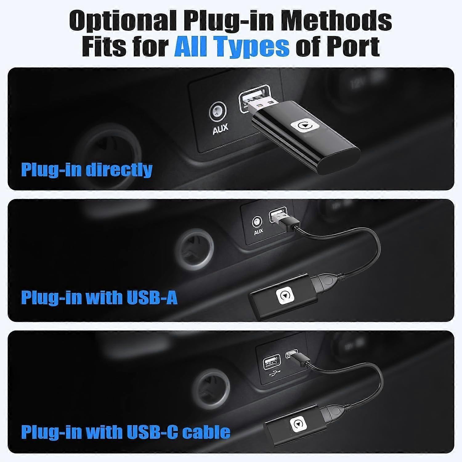 Wireless CarPlay Adapter, Fast & Compact CarPlay Dongle Converter V1263-JX-5100