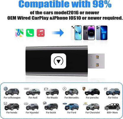 Wireless CarPlay Adapter, Fast & Compact CarPlay Dongle Converter V1263-JX-5100