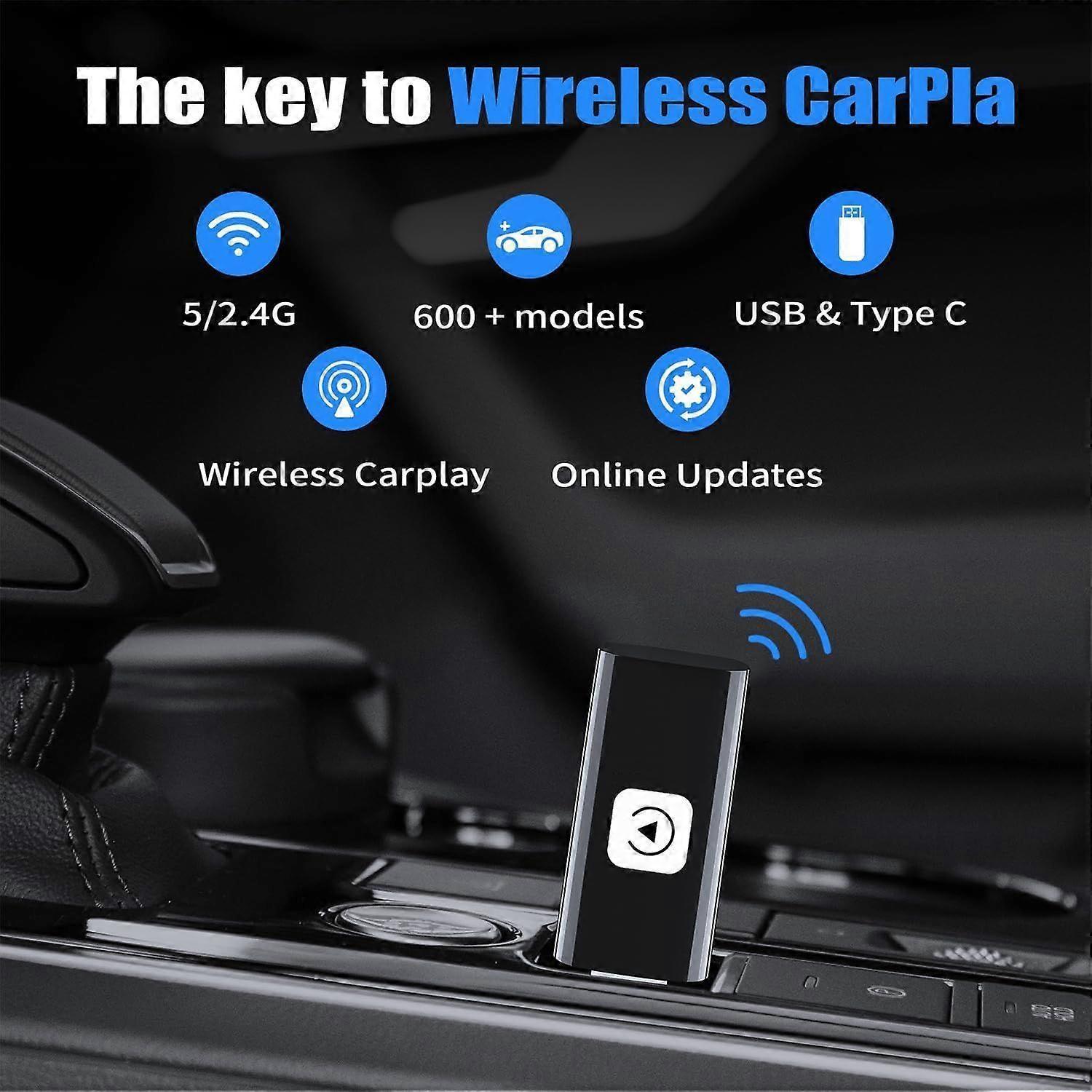 Wireless CarPlay Adapter, Fast & Compact CarPlay Dongle Converter V1263-JX-5100